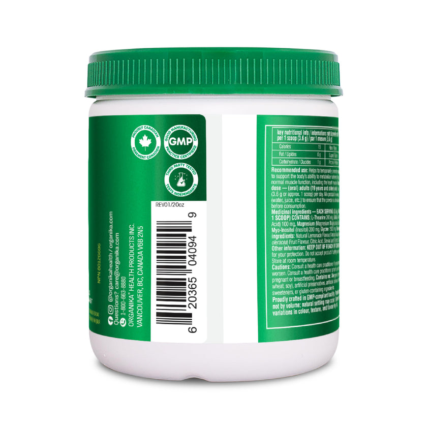 Organika Mind Calm Powder- with Magnesium Bisglycinate, L-Theanine, GABA, Inositol- Promotes Relaxation and Calm without Drowsiness- Acai Lemonade Flavour- 216g 🍁 All In One Marketplace Canada