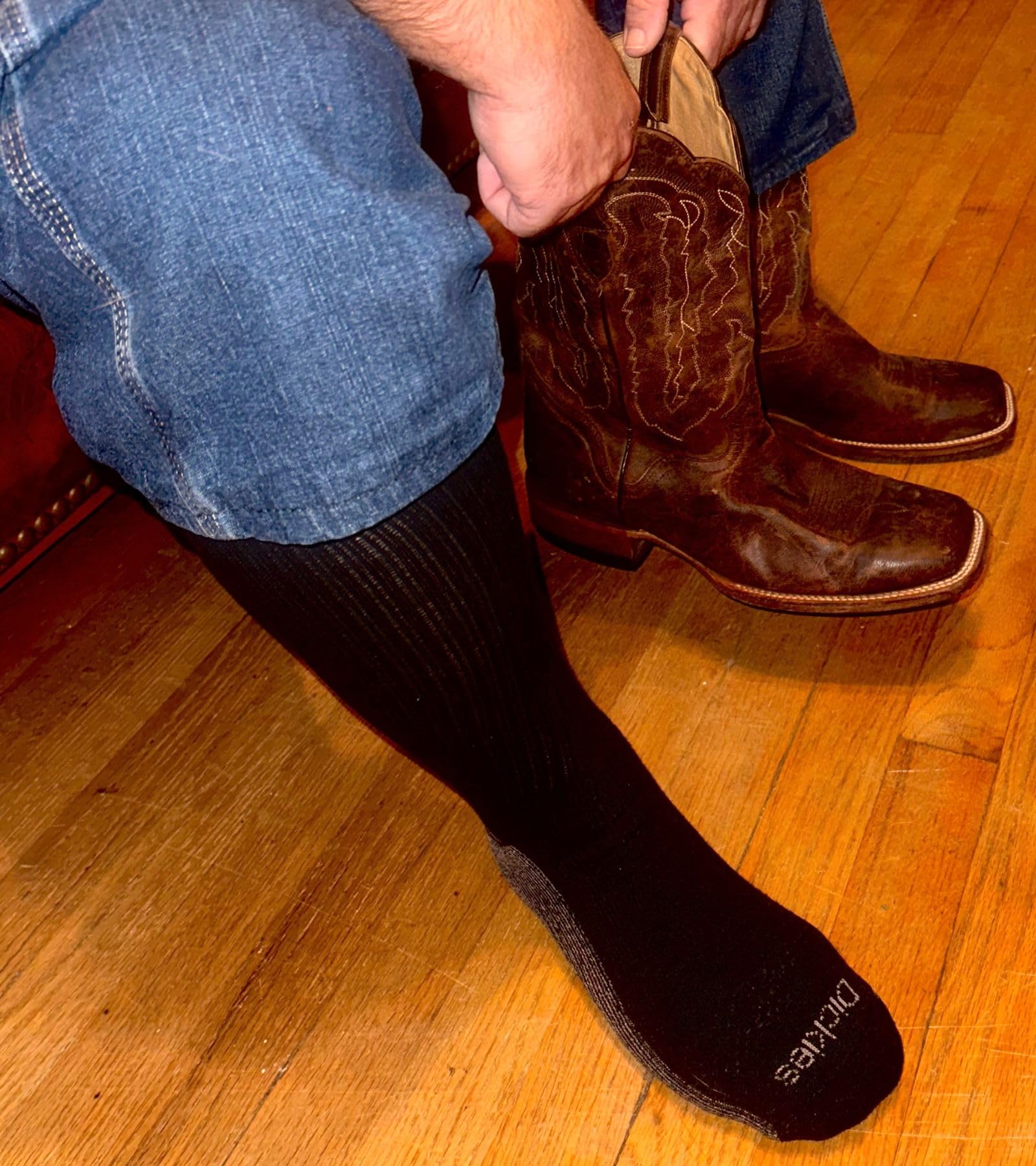 Dickies Men's Multi-Pack Dri-tech Moisture Control Boot-Length Socks, Black (6 Pairs), Shoe Size: 6-12 🍁 All In One Marketplace Canada