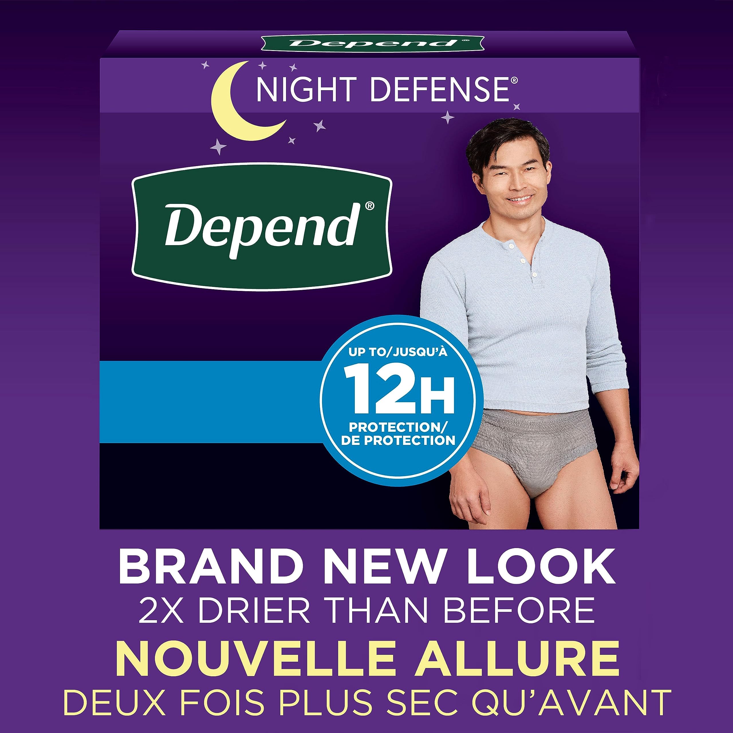 Depend Night Defense Adult Incontinence Underwear for Men, Disposable, Overnight, Extra-Large, Grey, 48 Count 🍁 All In One Marketplace Canada