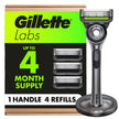 Gillette Razor Blades for Men, Gillette Labs Exfoliating Razors 5-Blade, 1 Handle + 4 Refill + Premium Magnetic Stand 🍁 All In One Marketplace Canada