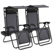 SereneLife Zero Gravity Reclining Chairs Set of 2 – Adjustable Folding Patio & Beach Lounge Chairs with Cup Holder Tray, Removable Padded Headrest, Weather-Resistant 🍁 All In One Marketplace Canada