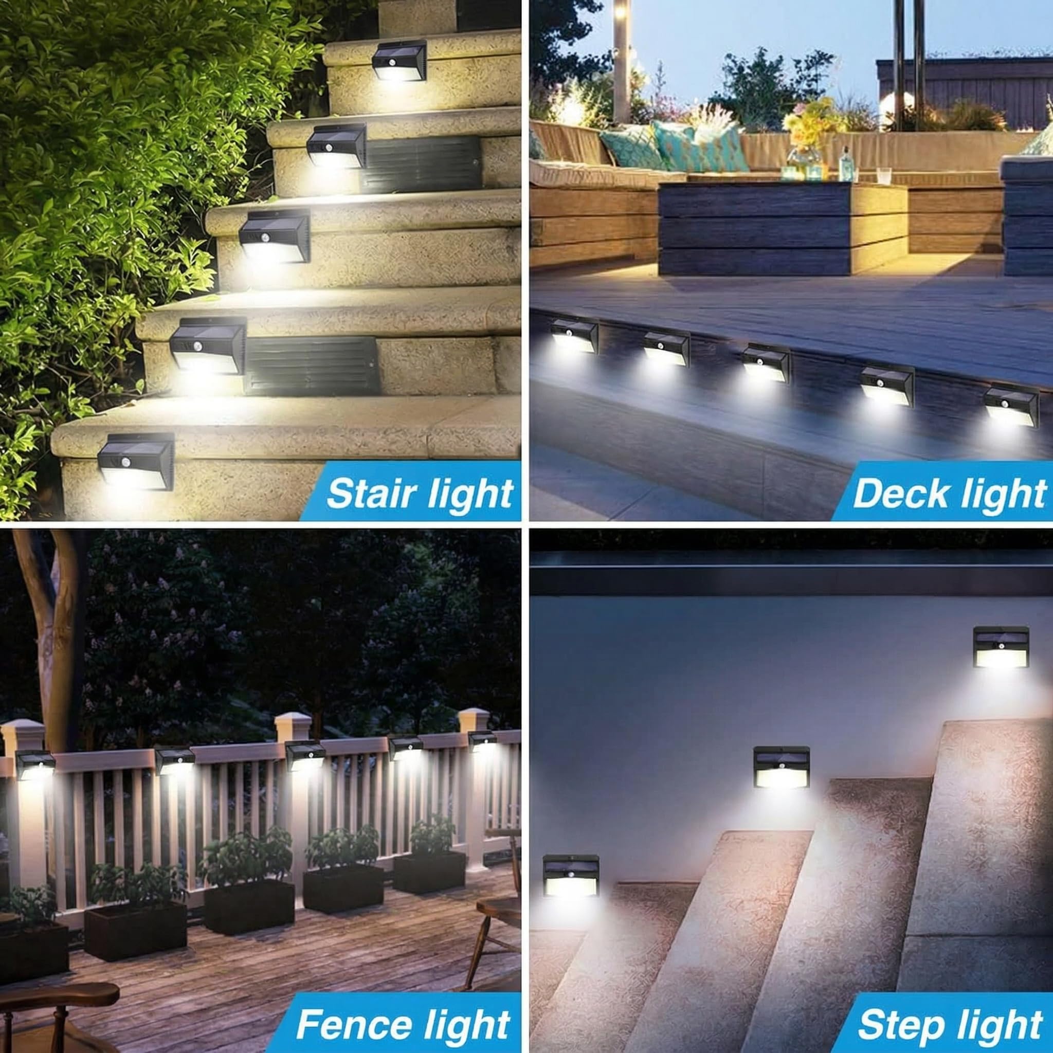 Solar Lights Outdoor, [ 8 Pack/138LED ] Solar Motion Sensor Light Outdoor with 3 Lighting Modes Wireless Waterproof Solar Wall Lights Solar Security Lights for Fence Yard Garden Deck Garage 🍁 All In One Marketplace Canada