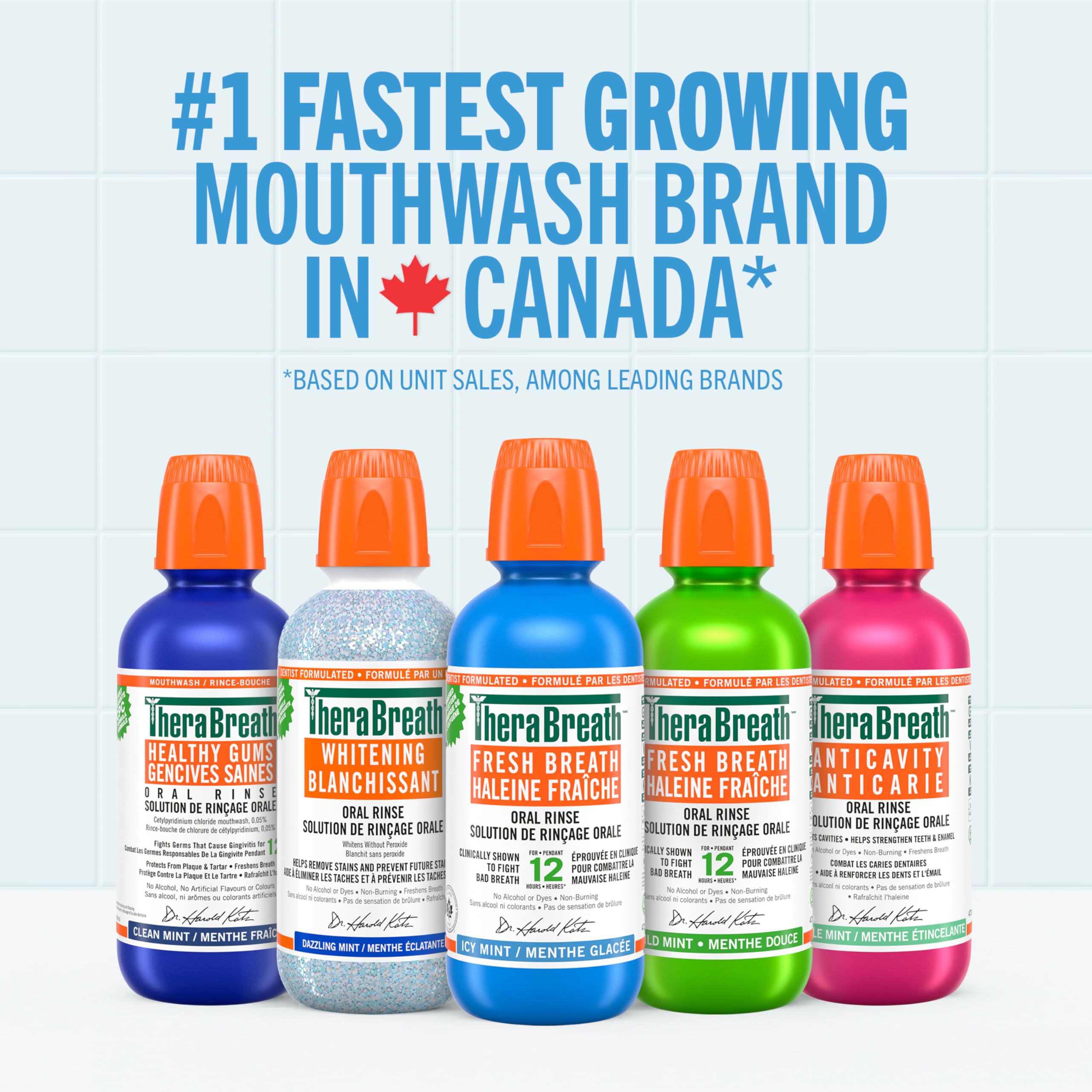 TheraBreath Fresh Breath Oral Rinse, Value Size, Clinically Shown to Fight Bad Breath for 12 Hours, Alcohol-Free & Dye-Free Mouthwash, Certified Vegan, Halal, Kosher & Gluten-Free, Icy Mint, 1L (Pack of 1) 🍁 All In One Marketplace Canada