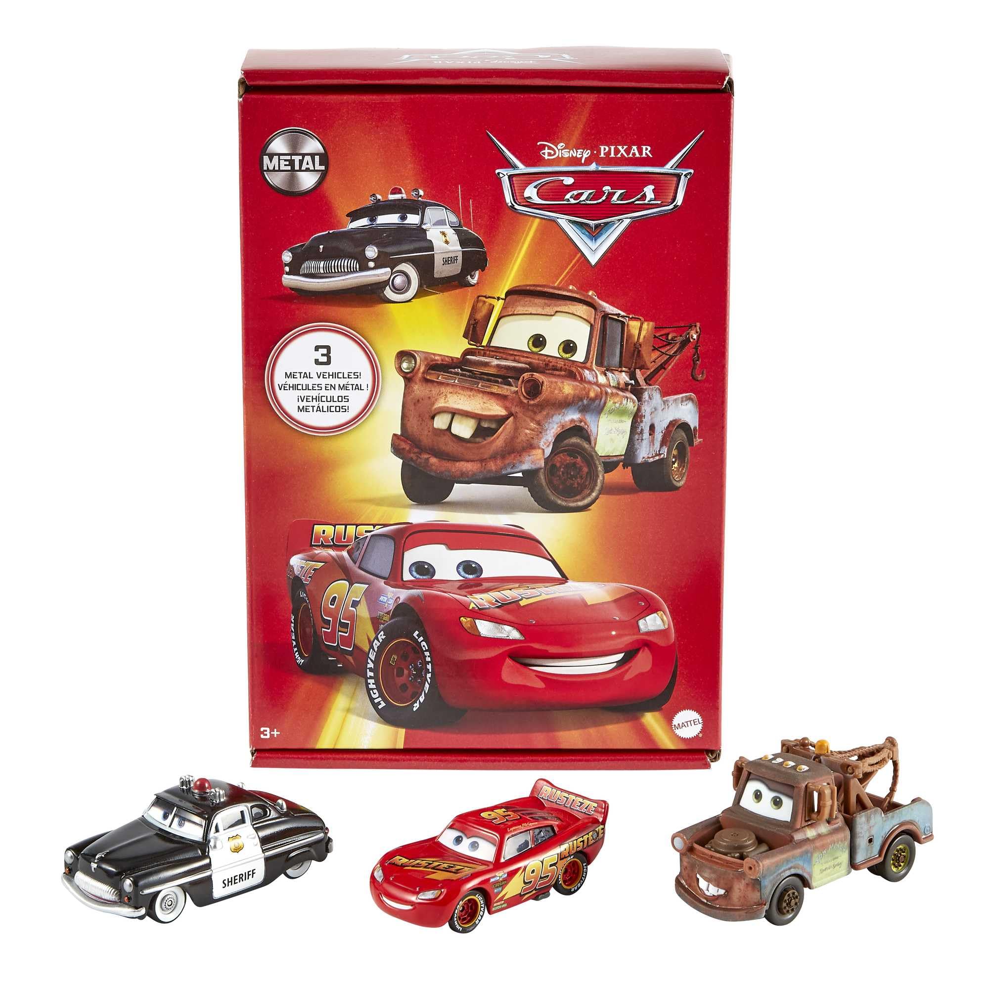 Mattel Disney and Pixar Cars Toys, Radiator Springs 3-Pack of Die-cast Toy Cars & Trucks with Lightning McQueen, Mater & Sheriff 🍁 All In One Marketplace Canada