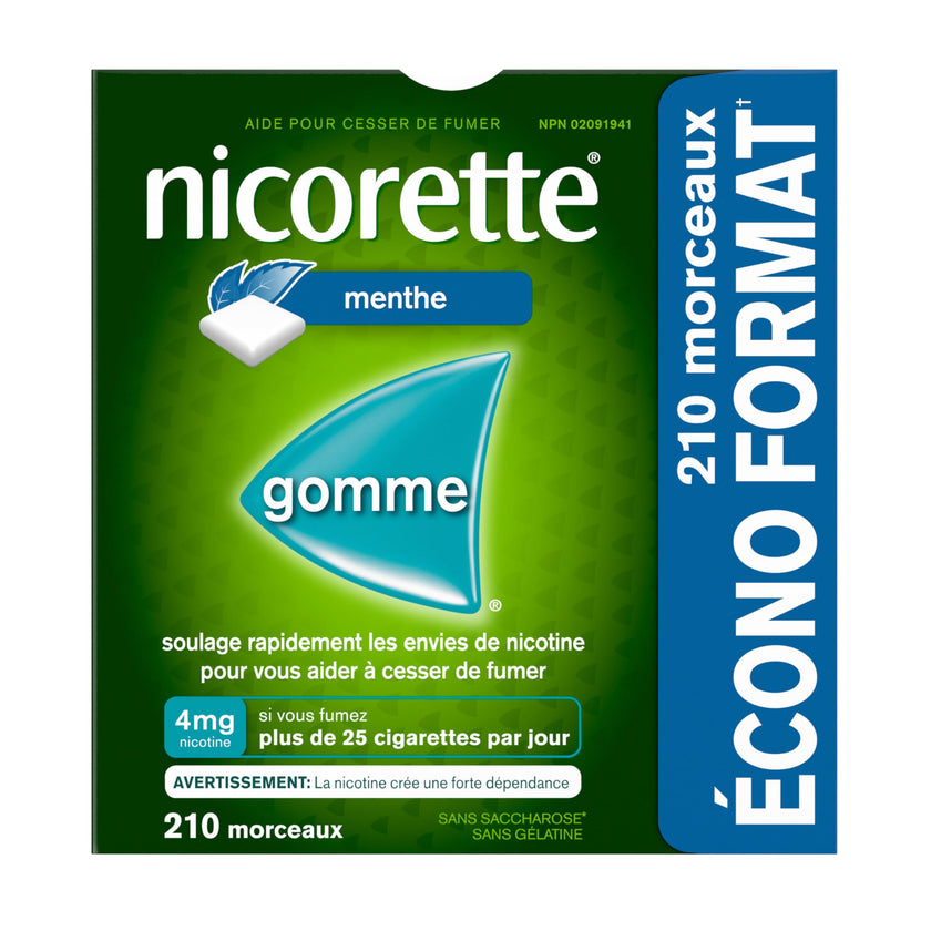 Nicorette 4mg Nicotine Gum, Mint – Quit Smoking Aid with Fast Craving and Withdrawal Relief, Nicotine Replacement Therapy (NRT), Teeth Whitening, 210 Pieces (Value Size) 🍁 All In One Marketplace Canada