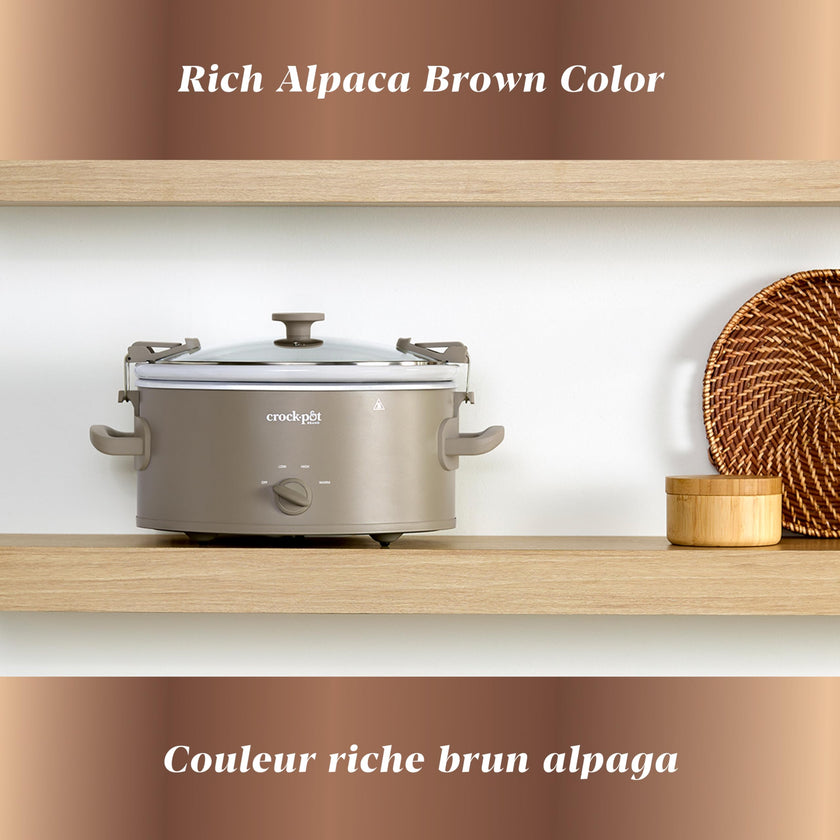 Crock-Pot Design Series 6-Quart Manual Slow Cooker, Alpaca Brown 🍁 All In One Marketplace Canada