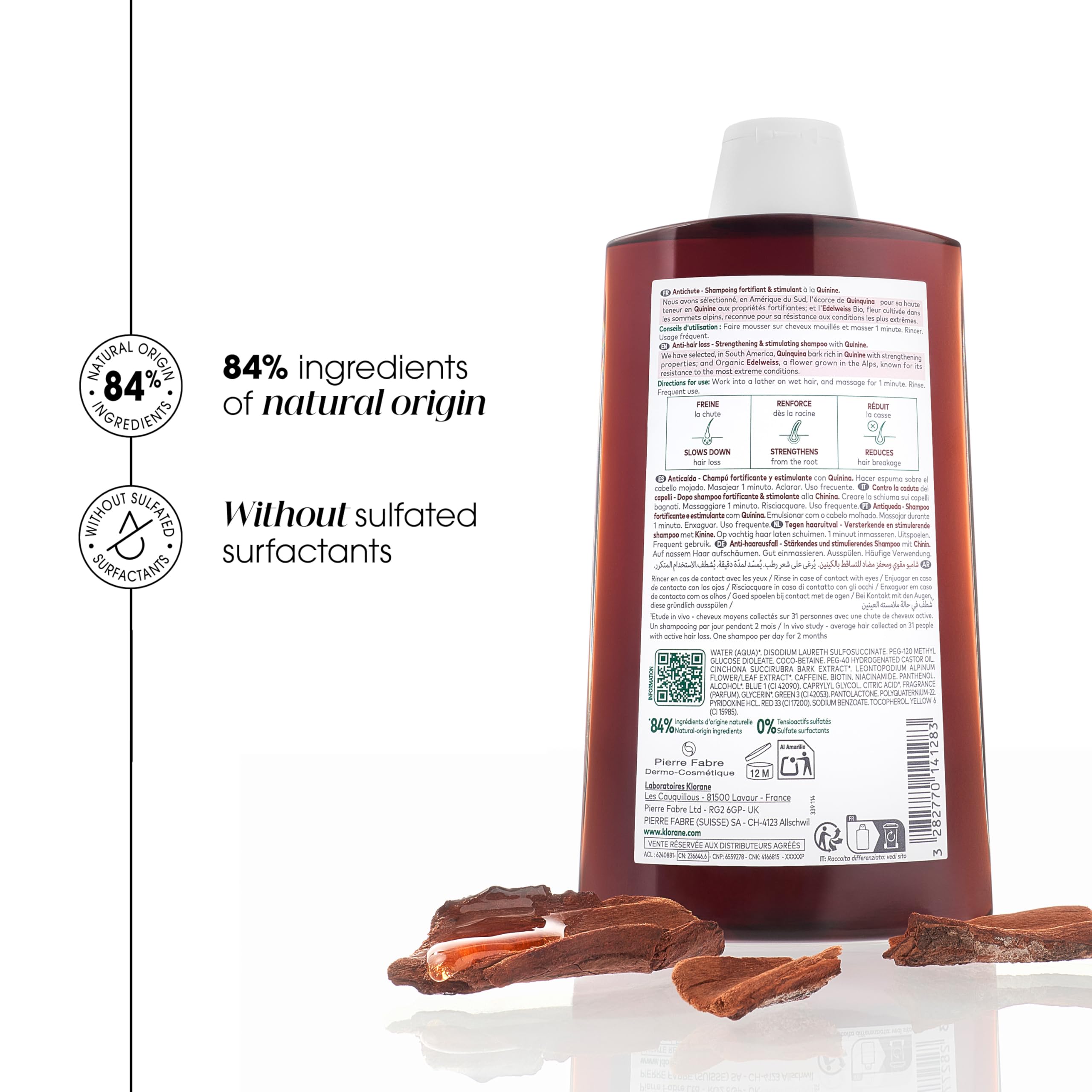 Klorane quinine fortifying shampoo for thin, tired hair, 400ml 🍁 All In One Marketplace Canada
