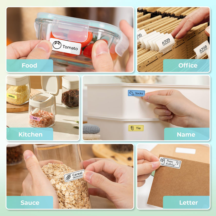 Nelko Label Maker Machine with Tape, P21 Portable Bluetooth Label Printer, Wireless Built-in Cutter Sticker Maker Mini Label Makers with Multiple Templates for School Organizing Office Home, White 🍁 All In One Marketplace Canada