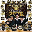 Graduation Decorations 2026 Black Gold 35PCS, Pre-Strung Congrats Grad Banner, Class of 2026 Backdrop, Balloons, Hanging Swirls, Graduation Party Decorations,PRE-ASSEMBLED 🍁 All In One Marketplace Canada