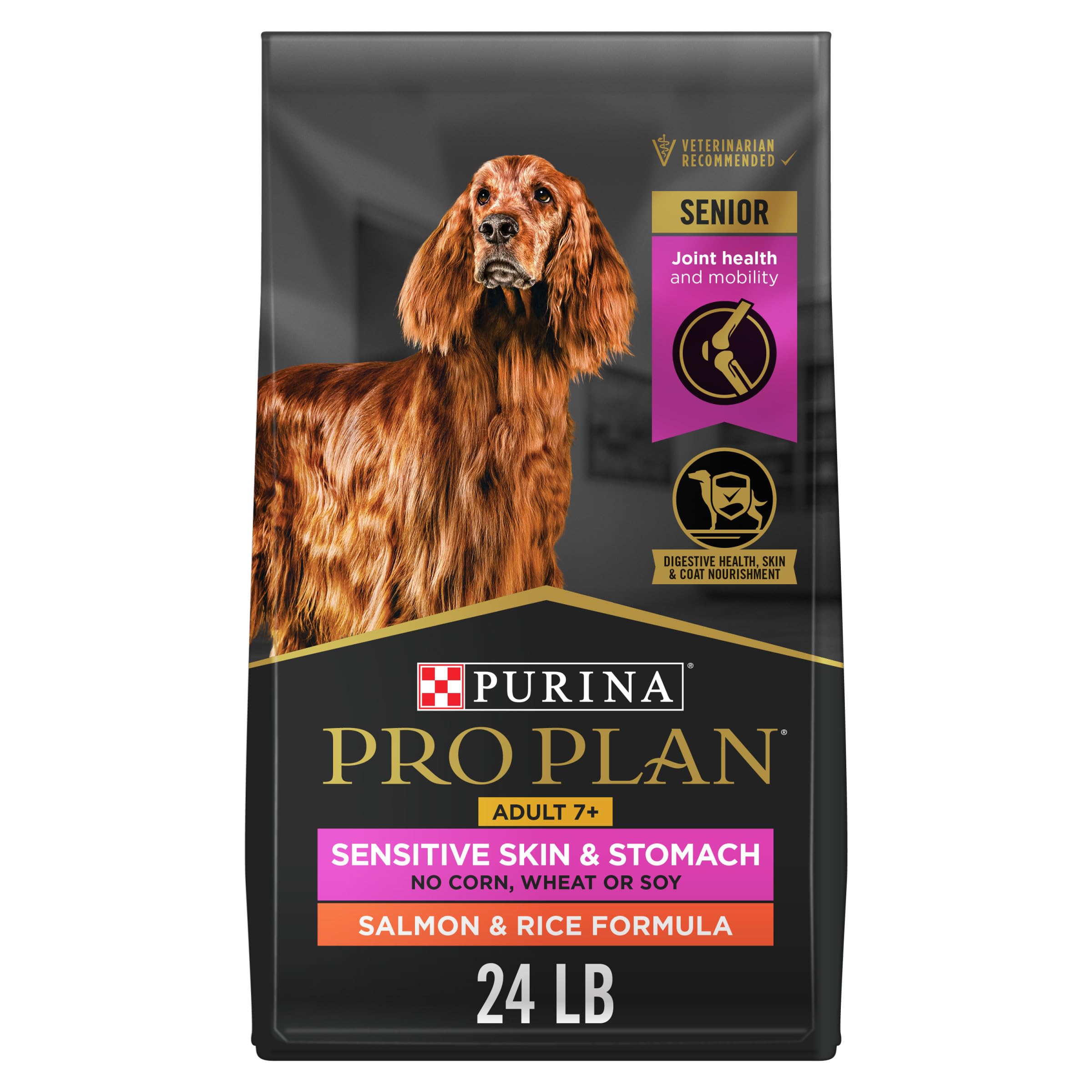 Purina Pro Plan Dry Dog Food, Senior Sensitive Skin & Stomach Adult 7+ Salmon - 10.9 kg Bag (1 Pack) 🍁 All In One Marketplace Canada