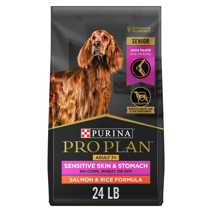 Purina Pro Plan Dry Dog Food, Senior Sensitive Skin & Stomach Adult 7+ Salmon - 10.9 kg Bag (1 Pack) 🍁 All In One Marketplace Canada