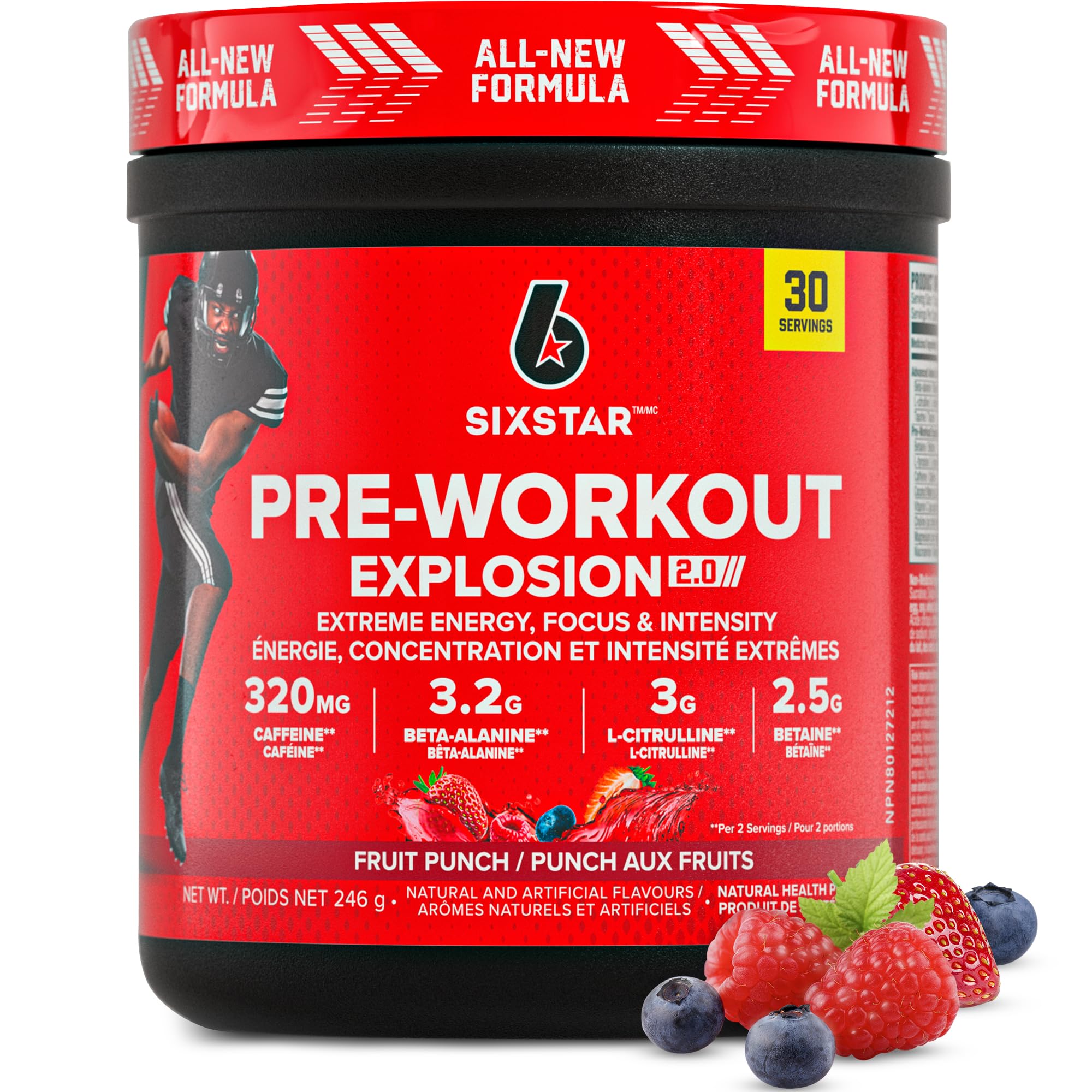 Six Star Pre-Workout Explosion for Men & Women, Fruit Punch (30 Servings) 🍁 All In One Marketplace Canada