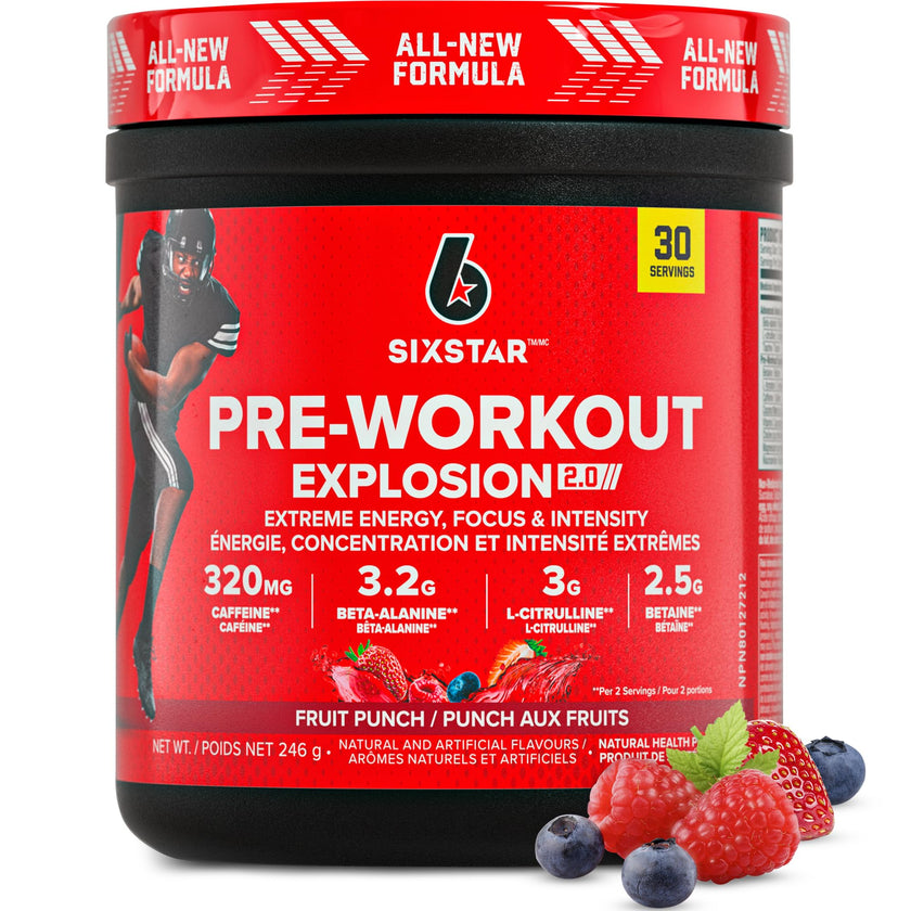 Six Star Pre-Workout Explosion for Men & Women, Fruit Punch (30 Servings) 🍁 All In One Marketplace Canada