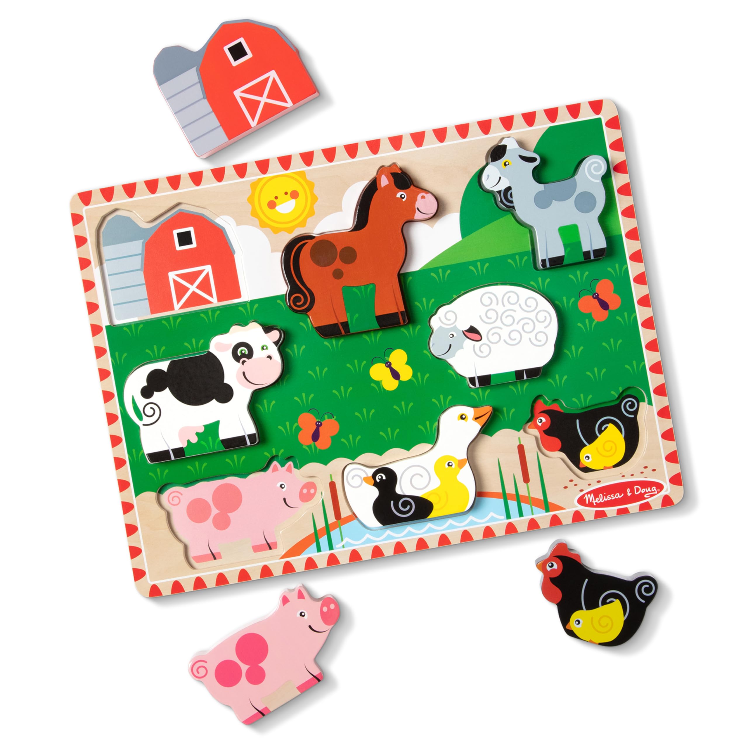 Melissa & Doug Farm Animals Wooden Chunky Puzzle 8-Piece Set 🍁 All In One Marketplace Canada