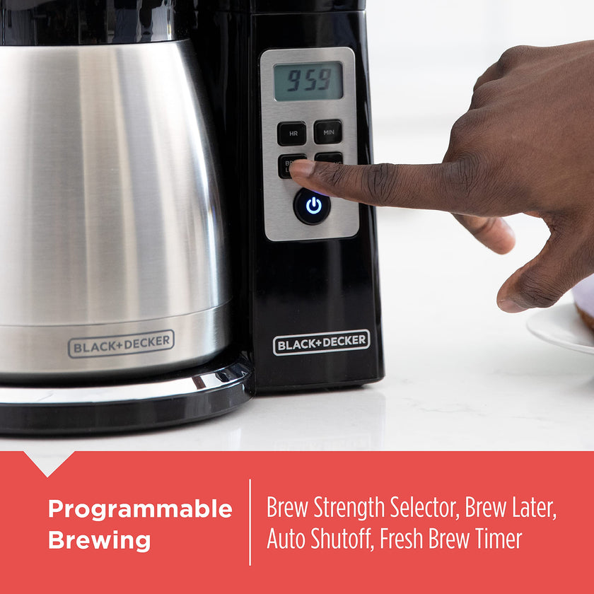 BLACK+DECKER CaféCraft 12-Cup Programmable Coffee Maker, Thermal Carafe 🍁 All In One Marketplace Canada