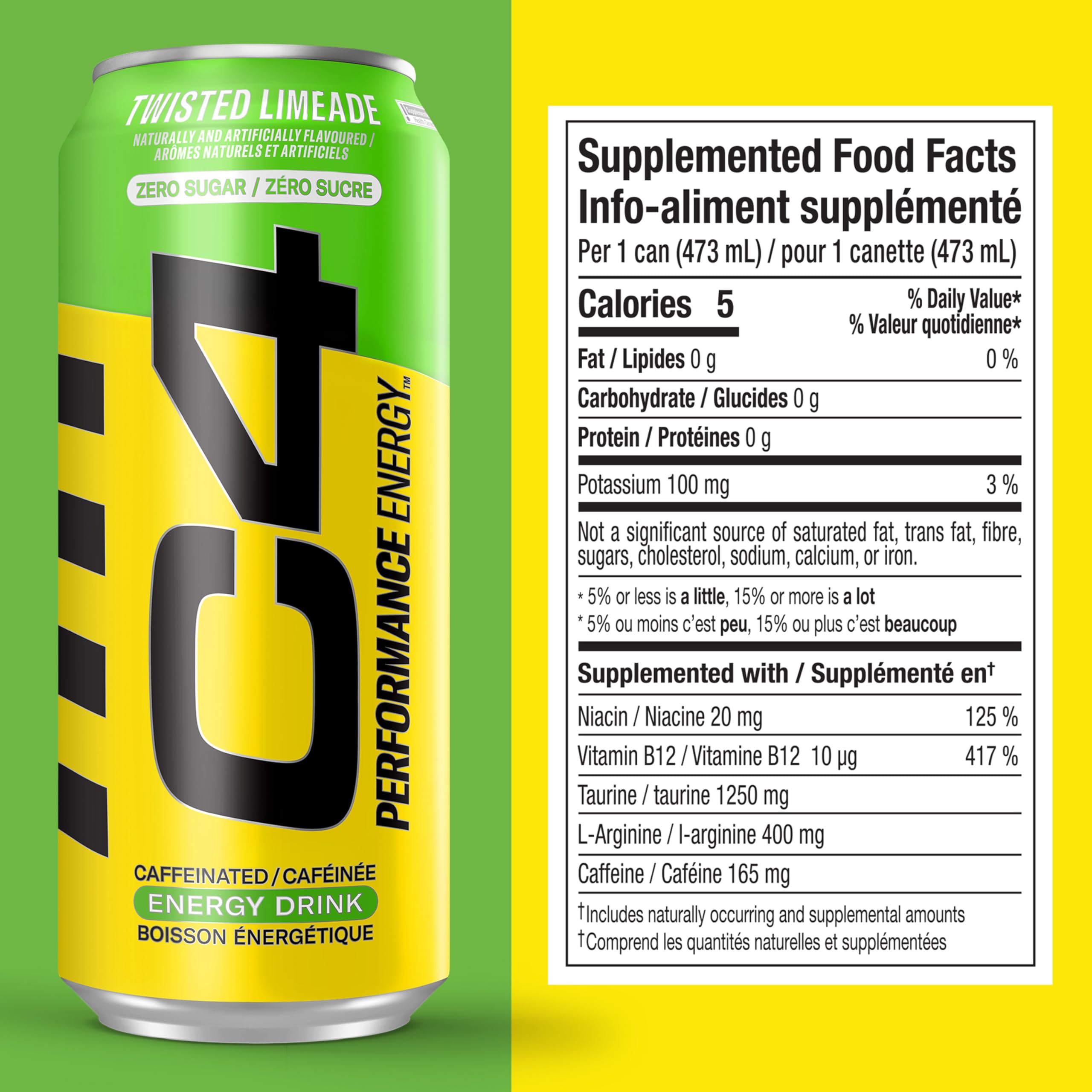 Cellucor C4 Performance Energy Drink, Twisted Limeade, Carbonated Sugar Free Drink with no Artificial Colours or Dyes, 473mL, 12 count 🍁 All In One Marketplace Canada