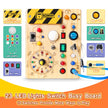 Busy Board Plus Version with 23 LED Lights, Montessori Sensory Fidget Toys for Toddlers 1-3, Wooden Educational Activity for Fine Motor Skills, Quiet Airplane Travel Must Haves for 1 2 3+ Year Old 🍁 All In One Marketplace Canada