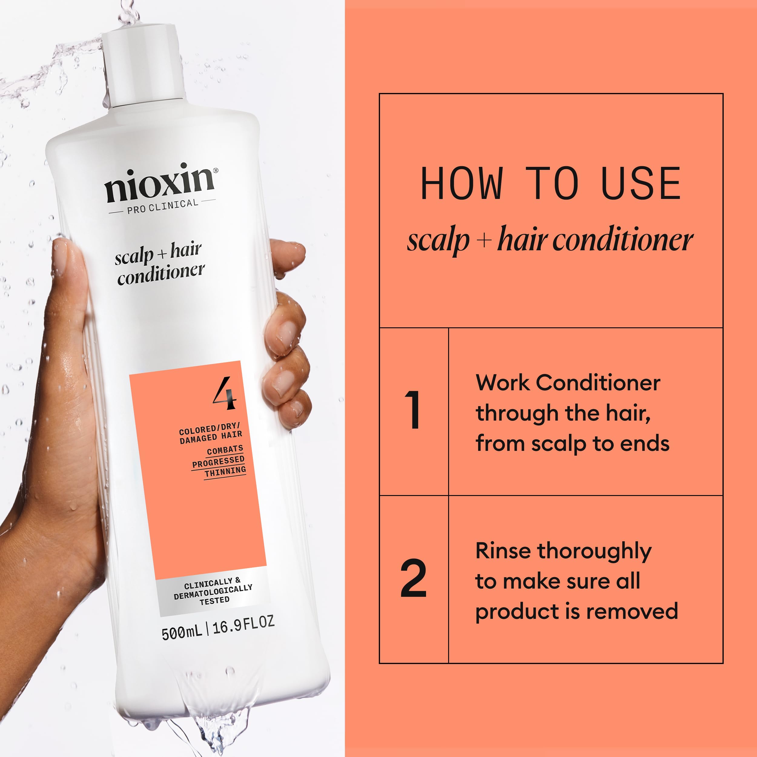 Nioxin System 4 Scalp + Hair Conditioner - Hair Thickening Conditioner for Damaged Hair with Progressed Thinning, 16.9 fl oz (Packaging May Vary) 🍁 All In One Marketplace Canada