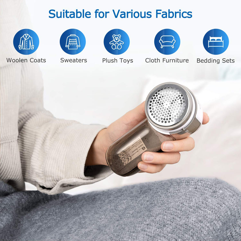 BEAUTURAL Fabric Shaver and Lint Remover, Sweater Defuzzer with 2-Speeds, 2 Replaceable Stainless Steel Blades, Battery Operated, Remove Clothes Fuzz, Lint Balls, Pills, Bobbles 🍁 All In One Marketplace Canada
