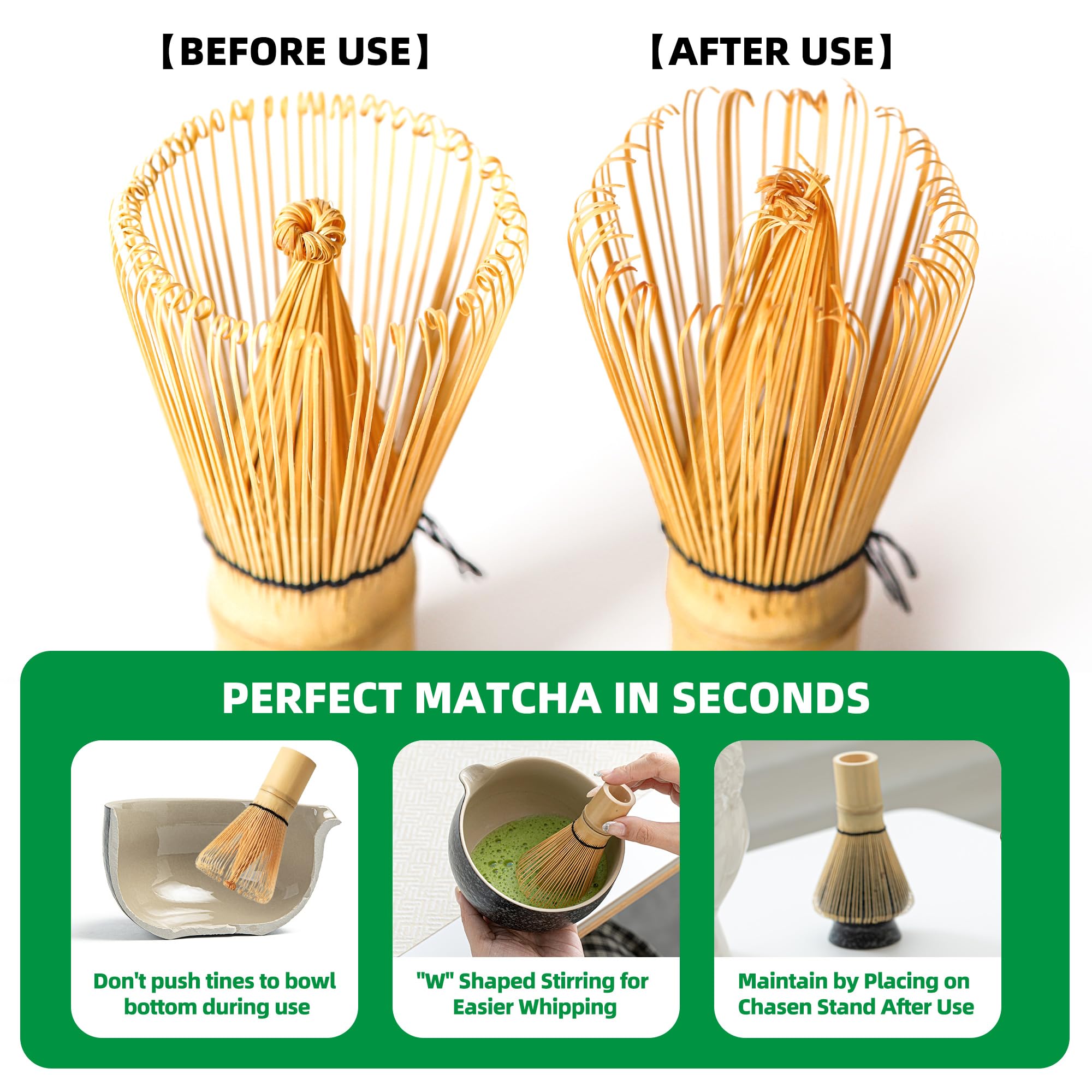 TEANAGOO MA-01 Japanese Matcha Ceremony Accessory, Matcha Whisk (Chasen), Traditional Scoop (Chashaku), Tea Spoon, Whisk Holder, The Perfect Set to Prepare a Traditional Cup of Matcha. 🍁 All In One Marketplace Canada