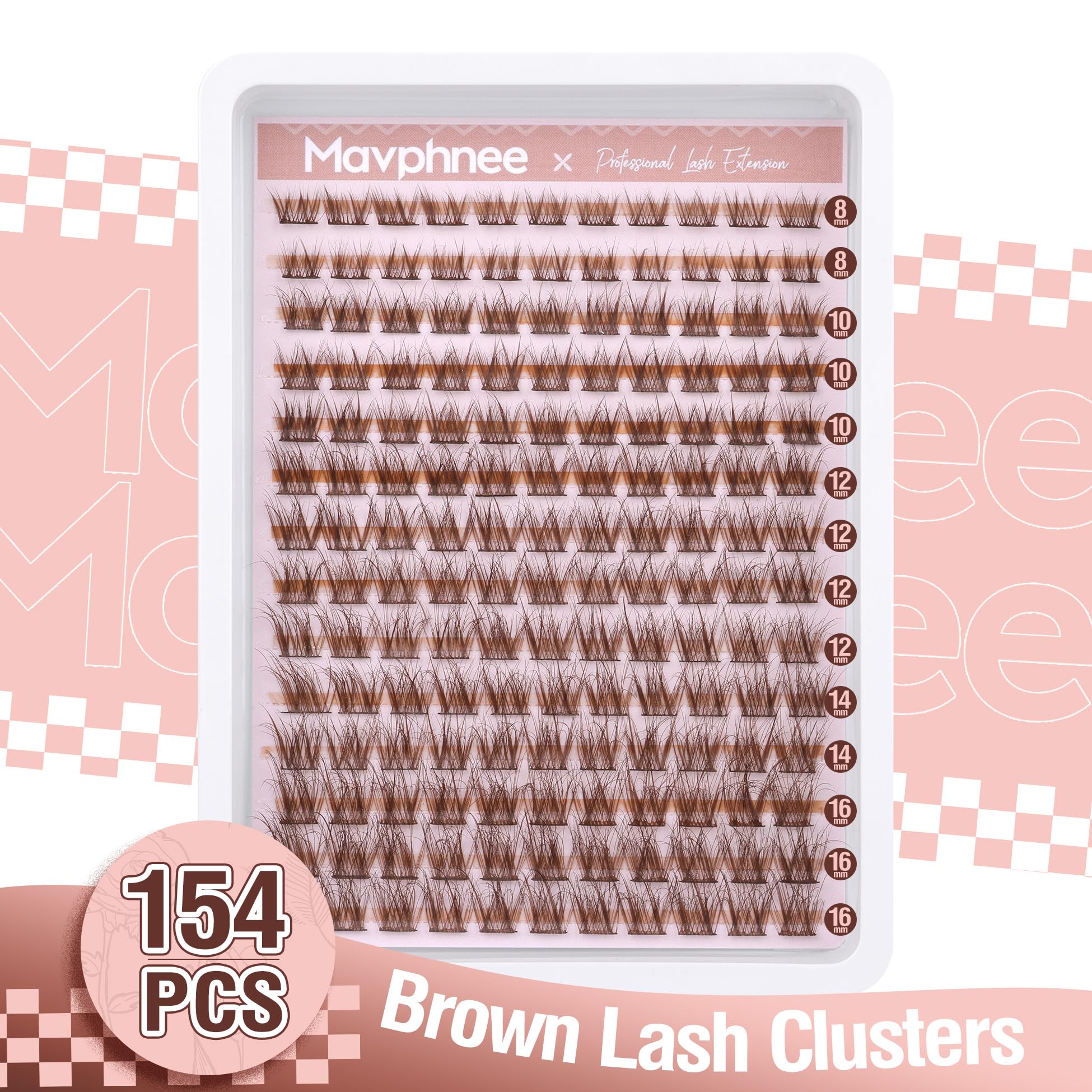 Brown Lash Clusters Natural Lash Extensions Wispy Eyelash Clusters 154 Pcs C Curl Lashes Clusters for Everyday Wear Beginner Friendly Dark Brown Cluster Eyelash Extensions by Mavphnnee 🍁 All In One Marketplace Canada