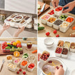 KIGITIONE Divided Snackle Box, 8 Compartments Portable Serving Tray with Lid and Handle, Clear Snack Platter Organizer for Fruits, Snacks, Nuts, Candy, Ideal for Party, Travel & Picnics 🍁 All In One Marketplace Canada