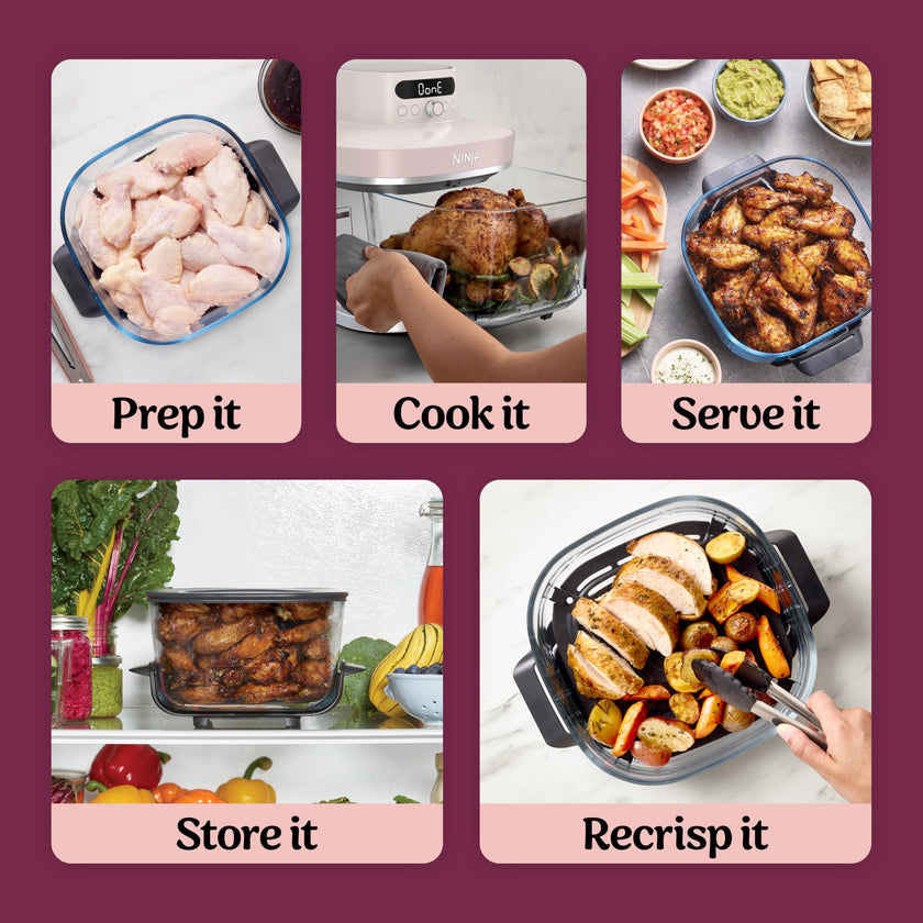 Ninja Crispi Pro Glass Air Fryer, 6-in-1, Rose, AS101CRS 🍁 All In One Marketplace Canada