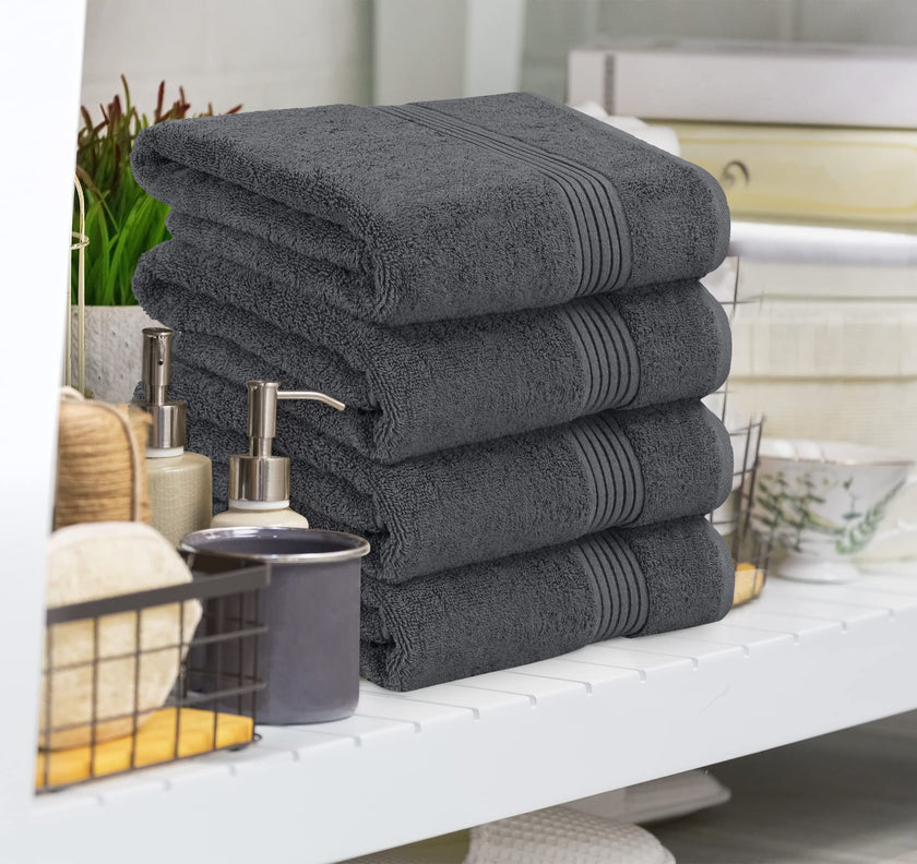 Utopia Towels Premium 100% Combed Ring Spun Cotton Bath Towels, Ultra Soft and Highly Absorbent, 27 by 54 inches, Large Bath Towels, 4 Pack, Grey 🍁 All In One Marketplace Canada