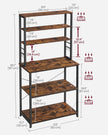 VASAGLE Coffee Bar, Baker’s Rack for Kitchen with Storage, 6-Tier Kitchen Shelves with 6 Hooks, Microwave Stand, Industrial, 15.7 x 31.5 x 65.7 Inches, Rustic Brown and Black UKKS019B01 🍁 All In One Marketplace Canada