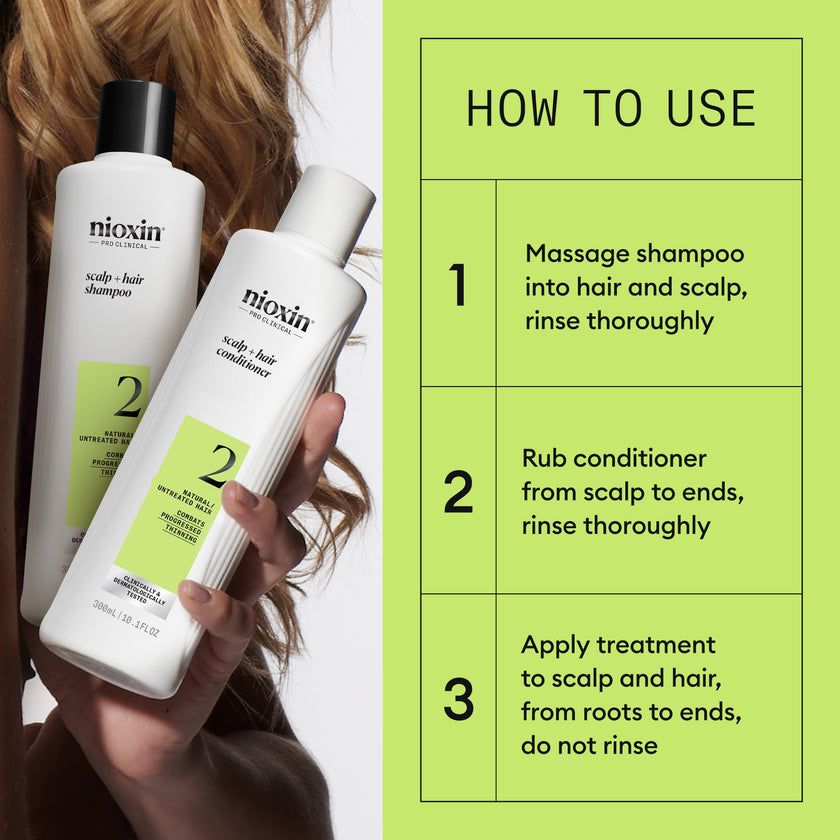 Nioxin Scalp + Hair Thickening System 2 - Hair Thickening System for Natural Hair with Progressed Thinning, Trial Size (Packaging May Vary) 🍁 All In One Marketplace Canada