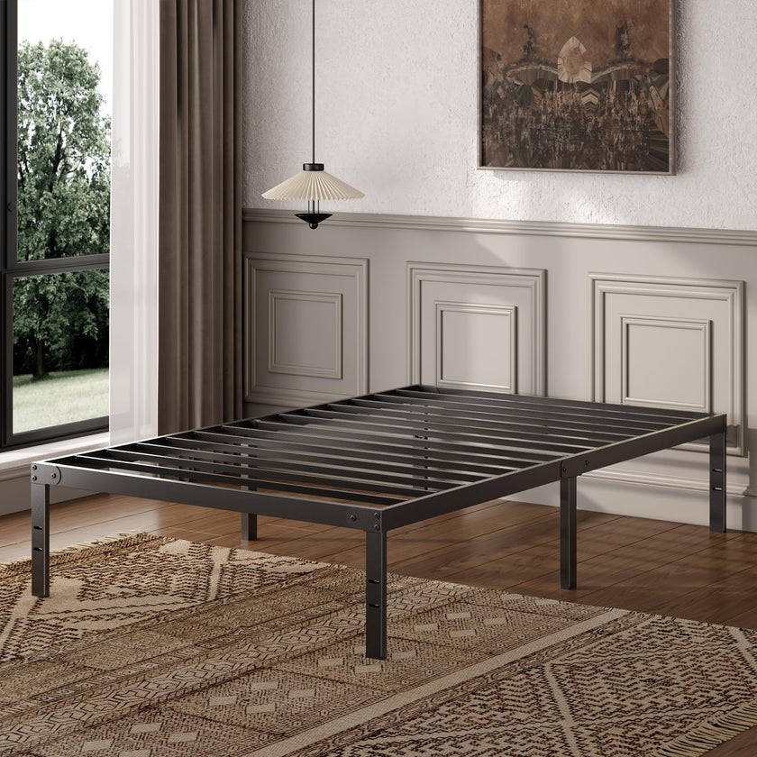 Sweetcrispy Twin Size Bed Frame, 12 Inch Under Bed Storage, Black 🍁 All In One Marketplace Canada