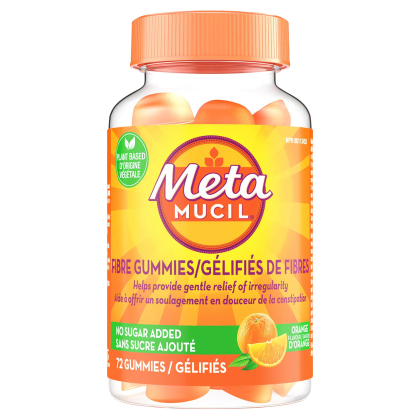 Metamucil Fibre Gummies, No Sugar Added, Daily Supplement, Prebiotic Plant-Based Fibre Blend, Orange Flavour, 72 Gummies 🍁 All In One Marketplace Canada