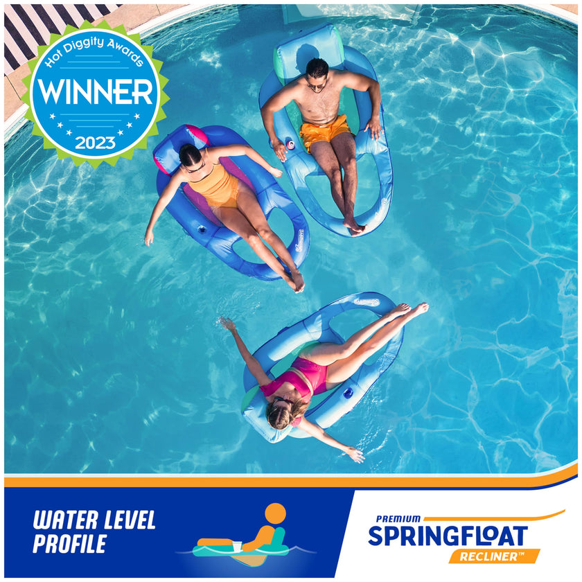 SwimWays Spring Float Premium Recliner Pool Lounger, Inflatable Pool Floats Adult with Fast Inflation for Ages 15 & Up 🍁 All In One Marketplace Canada