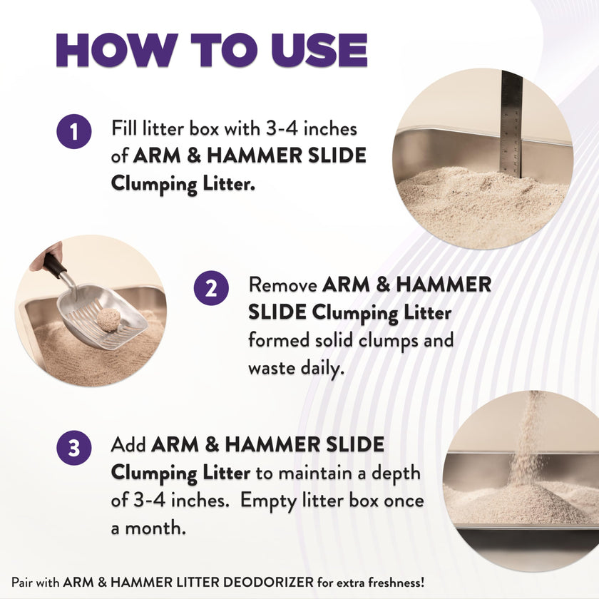 Arm & Hammer Slide Clumping Cat Litter, Multi-Cat Clay, Effortless Clean, 7-Day Odour Control, Dust-Free, Low-Tracking, Rock-Hard Clumps, Baking Soda Power, 6.4 kg 🍁 All In One Marketplace Canada