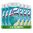 Lysol Disinfecting Wipes, Thick Cleaning Wipes with Micro-Pocket Pattern for Home & Electronics, Kills 99.9% of Germs, Removes Allergens, Coconut & Sea Minerals Scent, 6 X 75 Count (450 Total Wipes) 🍁 All In One Marketplace Canada