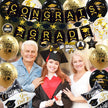 Graduation Decorations Class of 2026, 12Pcs Black and Gold balloons with Swirl and Graduation Garland Congrats Grad 2026 Banner for College High School Party Supplies 🍁 All In One Marketplace Canada