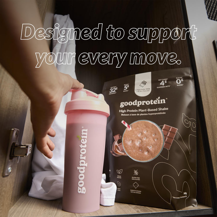 Good Protein – 32g Protein, Vegan High Protein Powder, 100% Natural, Non-GMO, Dairy-free, Gluten & Soy Free and No Added Sugar. Plant-Based Protein Shake (Chocolate Milk, 470 g) 🍁 All In One Marketplace Canada