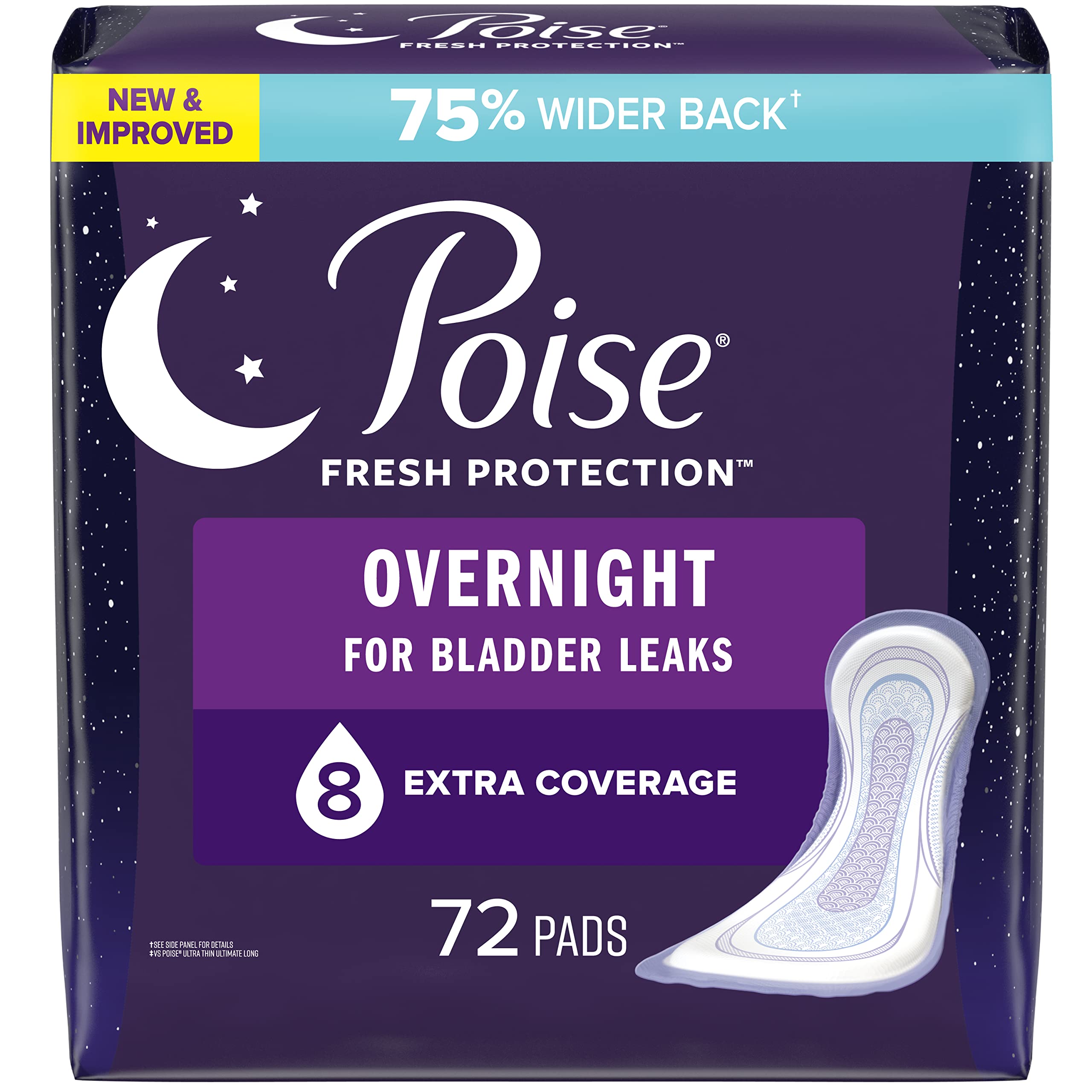 Poise Overnight Postpartum Incontinence Pads, Ultimate Absorbency, 72 Count (2 Packs of 36) 🍁 All In One Marketplace Canada