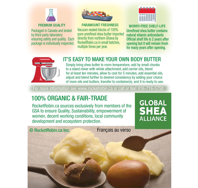 Shea Butter Organic Unrefined 100% Pure Grade A 1 KG 2.2 LBS 🍁 All In One Marketplace Canada