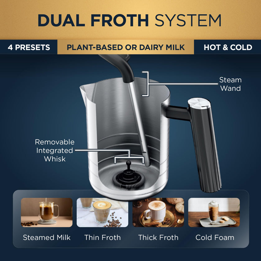 Ninja Espresso Machine, Luxe Café Premier Series, Drip Coffee Maker and Rapid Cold Brew, Integrated Grinder, Assisted Tamper, Hands-Free Frother, ES601C (Canadian Version) 🍁 All In One Marketplace Canada
