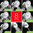 AquaCare High Pressure 8-Mode Handheld Shower Head - Anti-Clog Nozzles, Built-in Power Wash to Clean Tub, Tile & Pets, Extra Long 6 ft. Stainless Steel Hose, Wall & Overhead Brackets 🍁 All In One Marketplace Canada