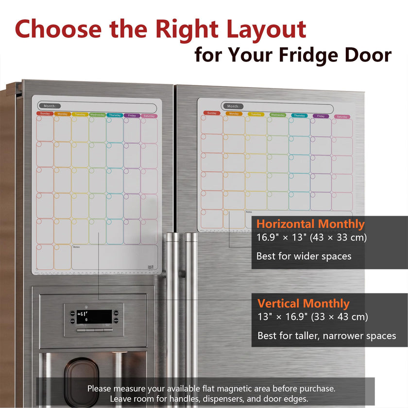 Magnetic Calendar for Fridge, Dry Erase Whiteboard Calendar Monthly Planner, 6-Week Layout, Easy to Clean, Extra-Thick Strong Magnetic Hold, Includes Dual-Magnet Markers & Eraser 43 x 33 cm 🍁 All In One Marketplace Canada