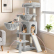 Gitelsnour Cat Tree, Cat Tower with condo, 2 Baskets, Large Platform, Scratch Board, Cat Scratching Posts for Indoor Cats, Light Gray GCT003SW 🍁 All In One Marketplace Canada