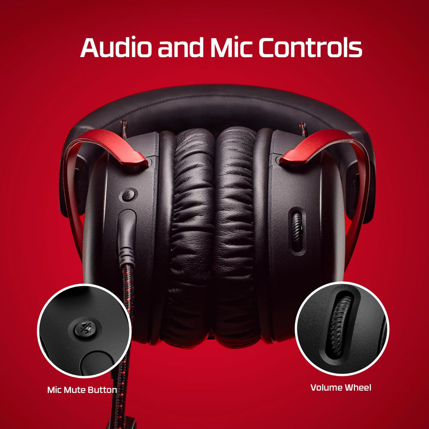 HyperX Cloud III – Wired Gaming Headset, PC, PS5, Xbox Series X|S, Angled 53mm Drivers, DTS Spatial Audio, Memory Foam, Durable Frame, Ultra-Clear 10mm Mic, USB-C, USB-A, 3.5mm – Black/Red 🍁 All In One Marketplace Canada
