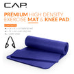 CAP Barbell High Density Exercise Yoga Mat with strap and Knee Pad 71