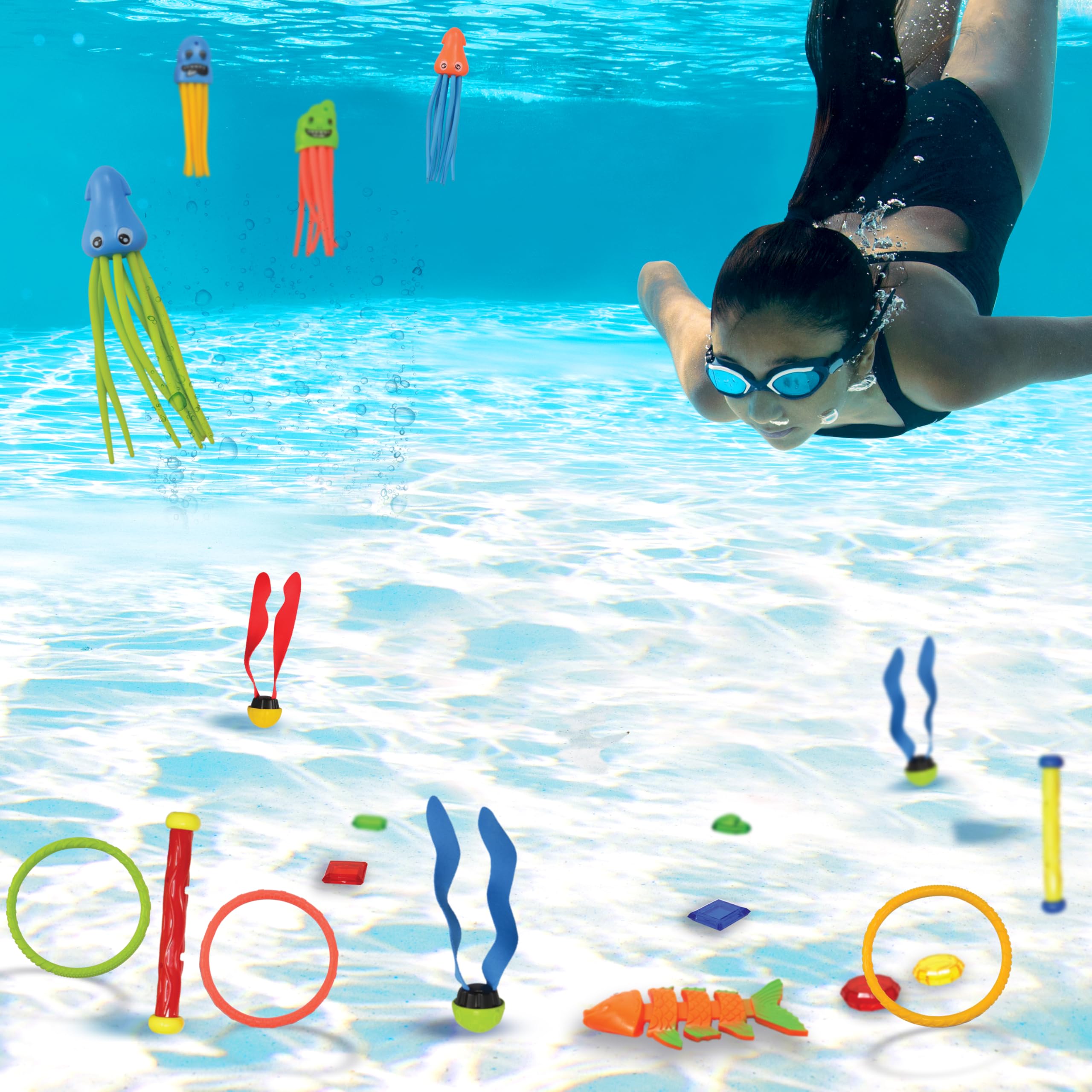 Sloosh 30 Pcs Diving Pool Toys for Kids Ages 3-12 Jumbo Set with Storage Bag Pool Games Summer Swim Water FishToys 🍁 All In One Marketplace Canada