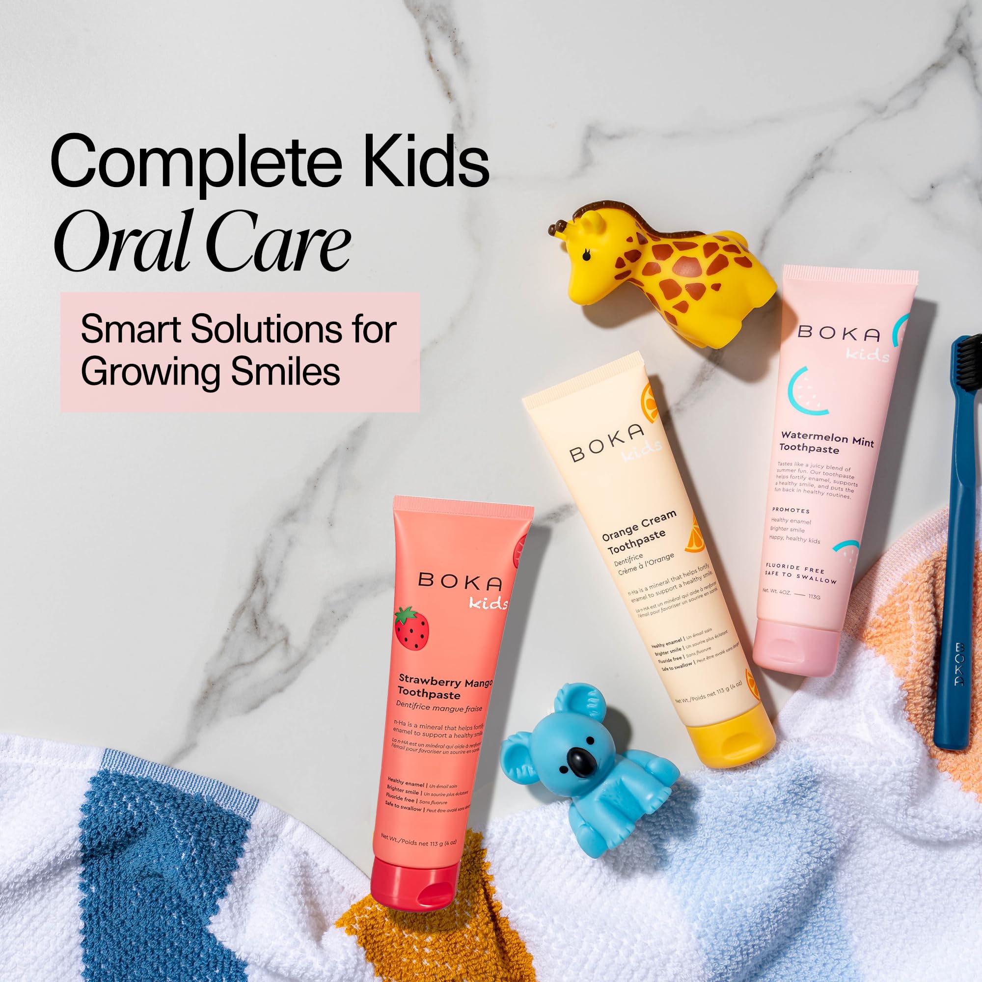 Boka Fluoride Free Toothpaste, Nano Hydroxyapatite, Training Toothpaste - Watermelon Mint Flavor, 4 Fl Oz (113g) 1Pk 🍁 All In One Marketplace Canada