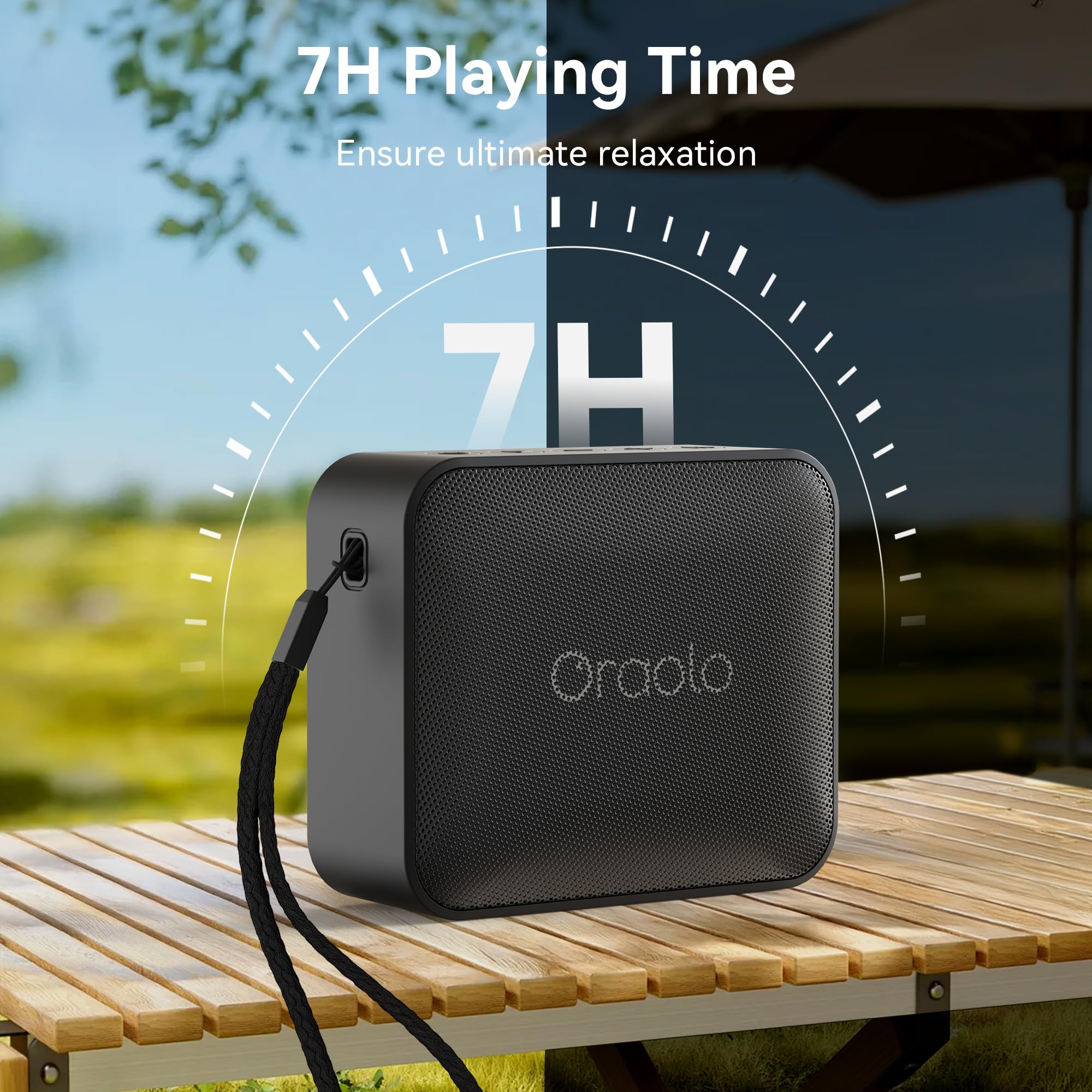 Oraolo Bluetooth Speaker, IPX7 Waterproof Portable Bluetooth Speaker with Stereo Sound, Bluetooth 5.4, Support AUX/TF Card, TWS Pairing,Small Wireless Speaker for Home, Shower, Outdoors, Travel Black 🍁 All In One Marketplace Canada