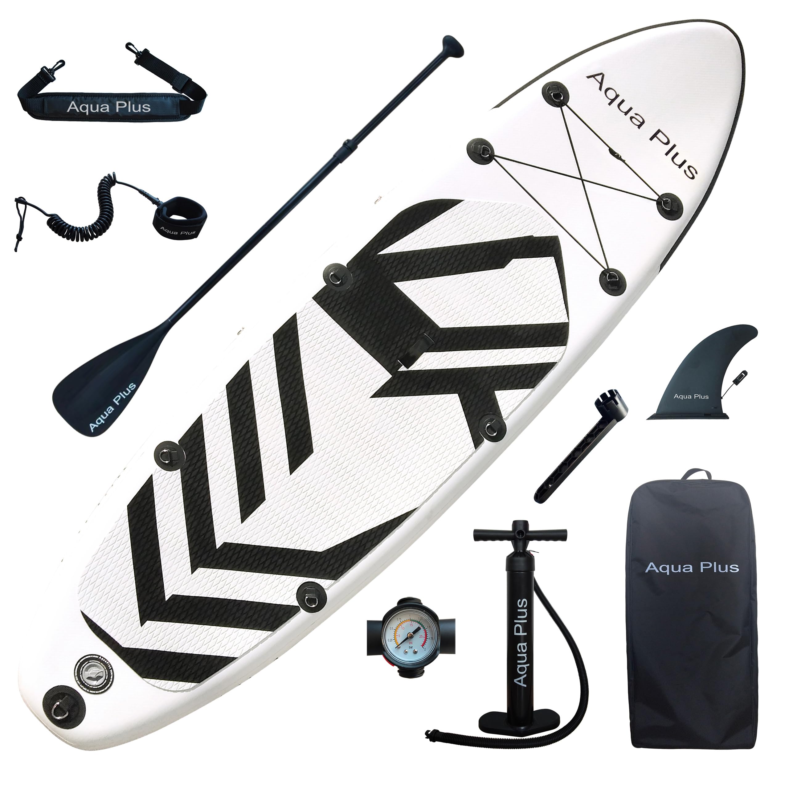 Aqua Plus 6inches Thick Inflatable SUP for All Skill Levels Stand Up Paddle Board,Paddle,Pump,ISUP Travel Backpack, Leash,Shoulder Strap,Youth,Adult Inflatable Paddle Board 🍁 All In One Marketplace Canada