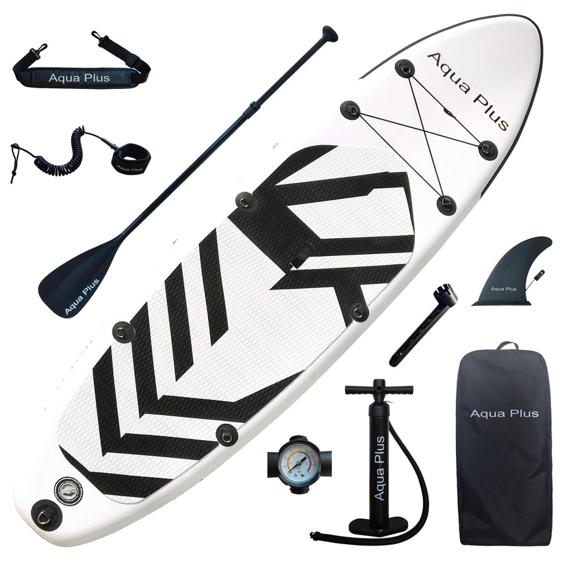 Aqua Plus 6inches Thick Inflatable SUP for All Skill Levels Stand Up Paddle Board,Paddle,Pump,ISUP Travel Backpack, Leash,Shoulder Strap,Youth,Adult Inflatable Paddle Board 🍁 All In One Marketplace Canada